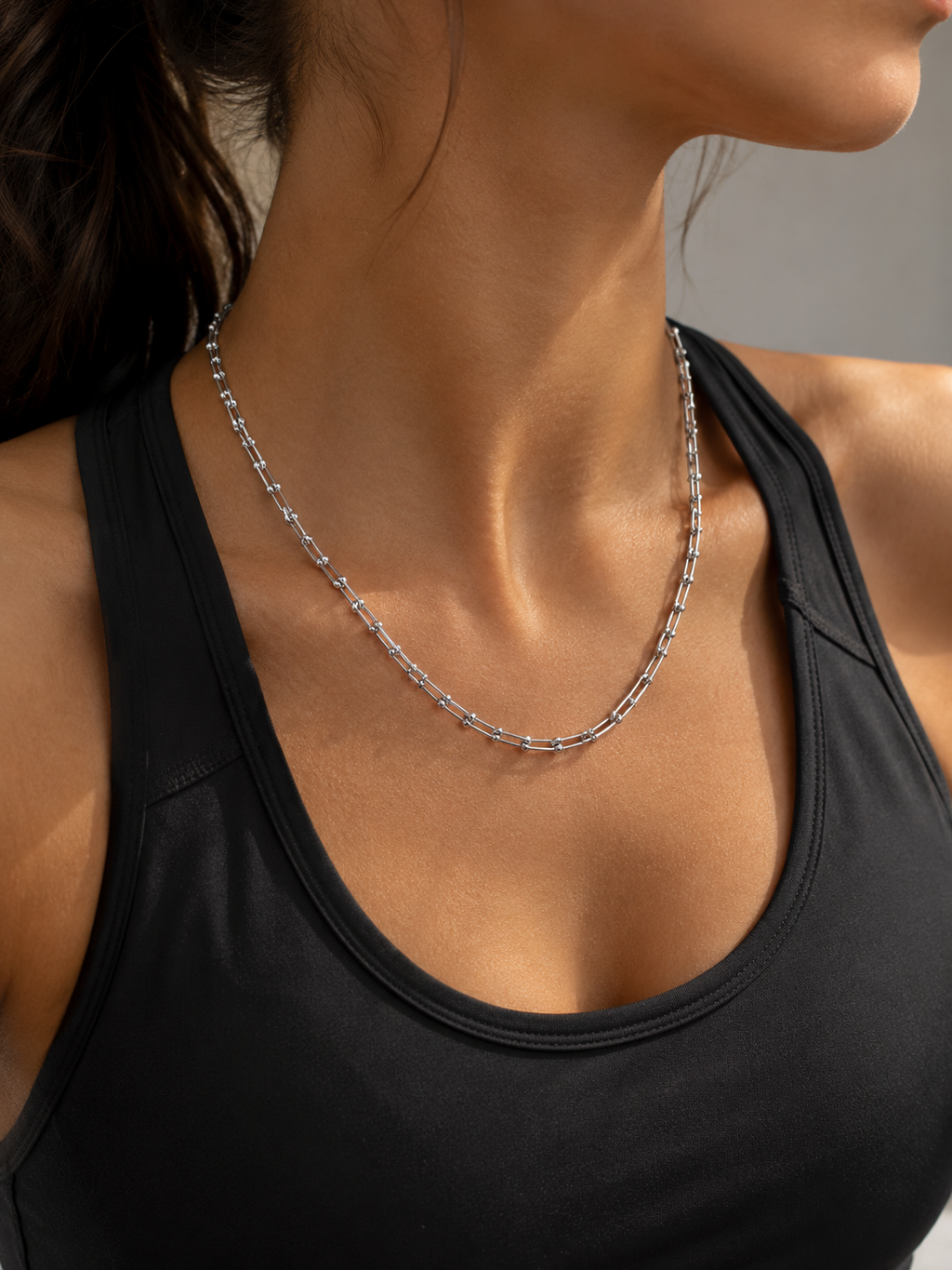 Zincir Model Silver Kolye
