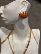 Yelpaze Model Karamel Küpe